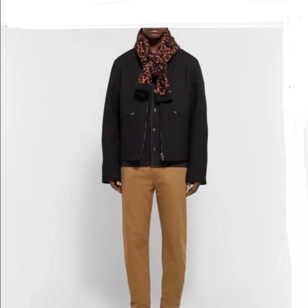 Men Cmmn Swd mustard yellow/black Cotton, Merino Wool and Cashmere-Scarf.